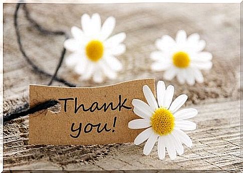 Thank you card with flowers