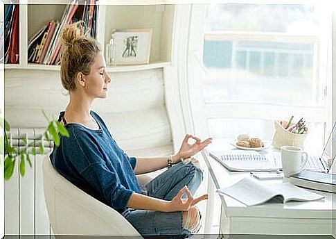 A meditating woman