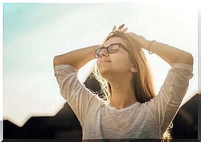 Woman enjoying fresh air