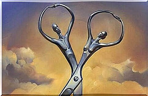 Scissors resembling a pair symbolize a relationship contract