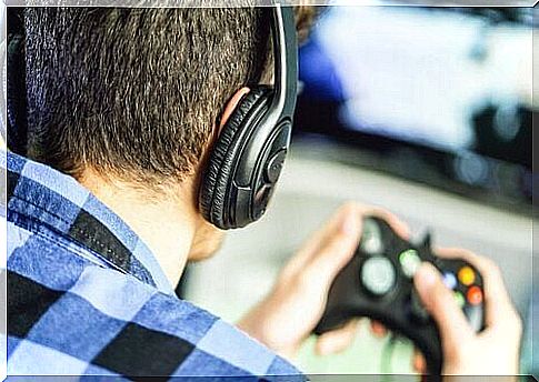 Teenager suffering from computer game addiction plays video games