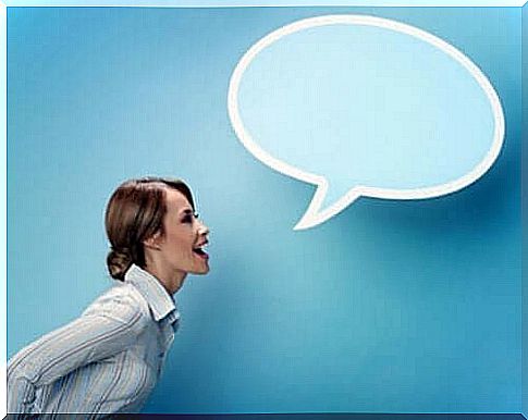 Woman with speech bubble illustrates that you need to express yourself