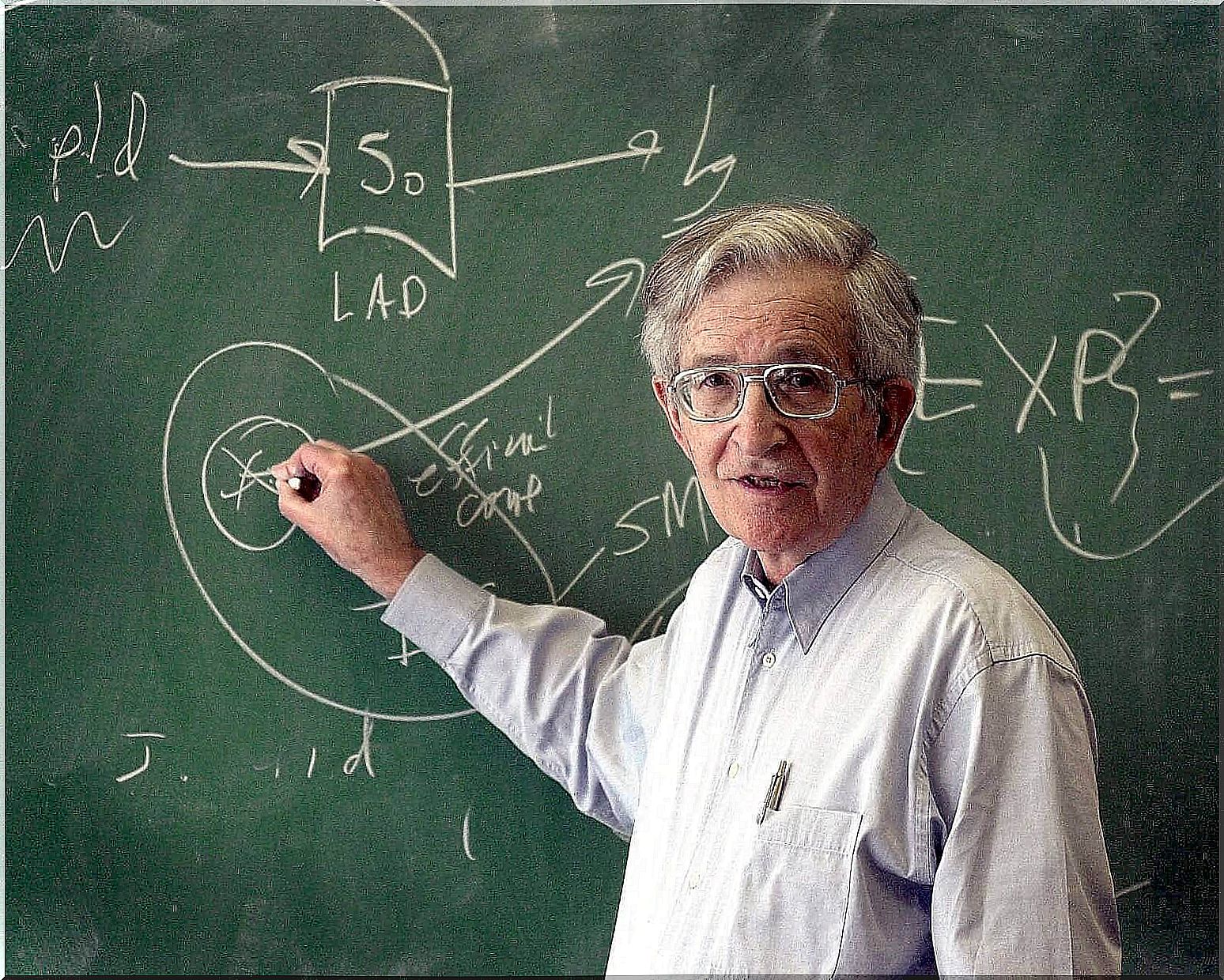 Noam Chomsky developed a theory of language learning