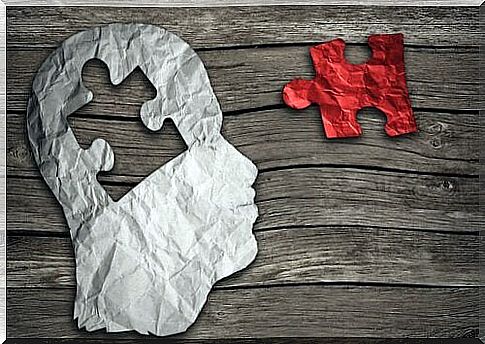 Cognitive evaluation is illustrated by puzzle piece taken out of head