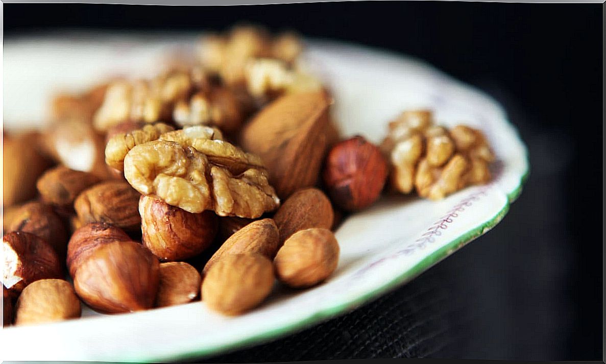 Nuts on the plate are part of the Stone Age diet