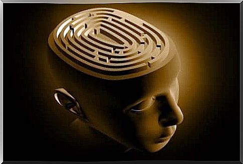 Figure with brain as a maze