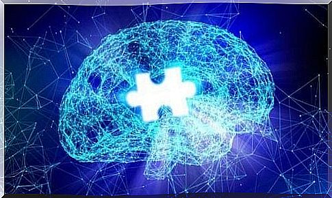 Puzzle piece in animation of brain