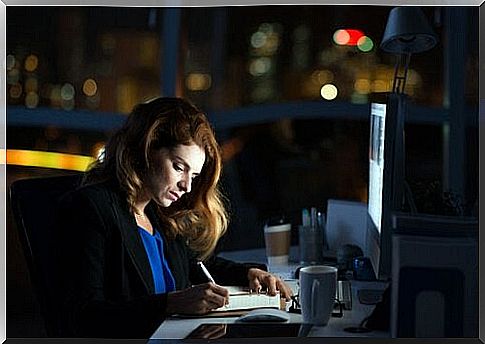 woman who works late is a workaholic