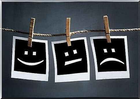 Pictures of smileys on clothesline